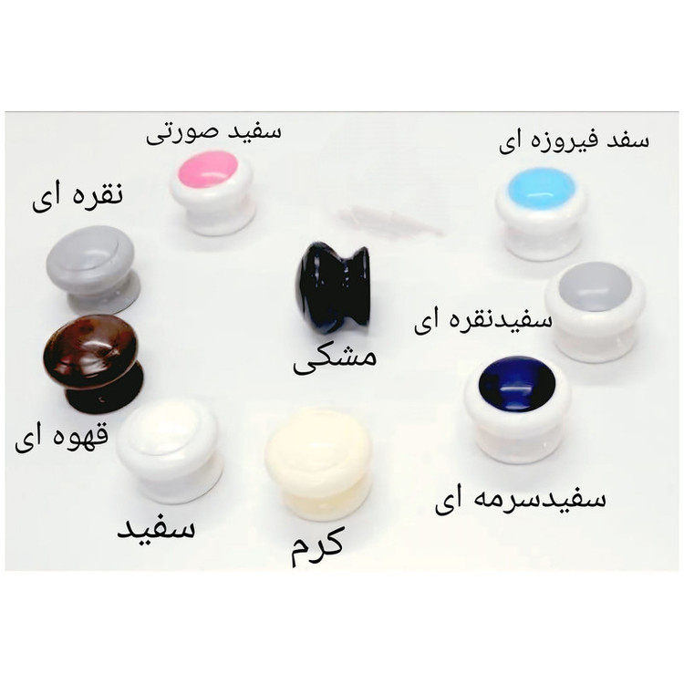 دستگیره کمد مدل تک پیچ دو رنگ بسته 6 عددی