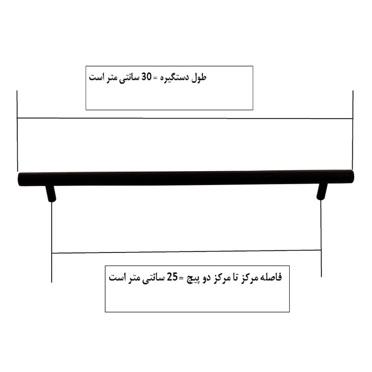دستگیره کابینت و کمد مدل میله ای کد DS25 بسته 5 عددی